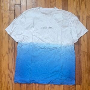 American Eagle Outfitters Gradient White and Blue Tee
